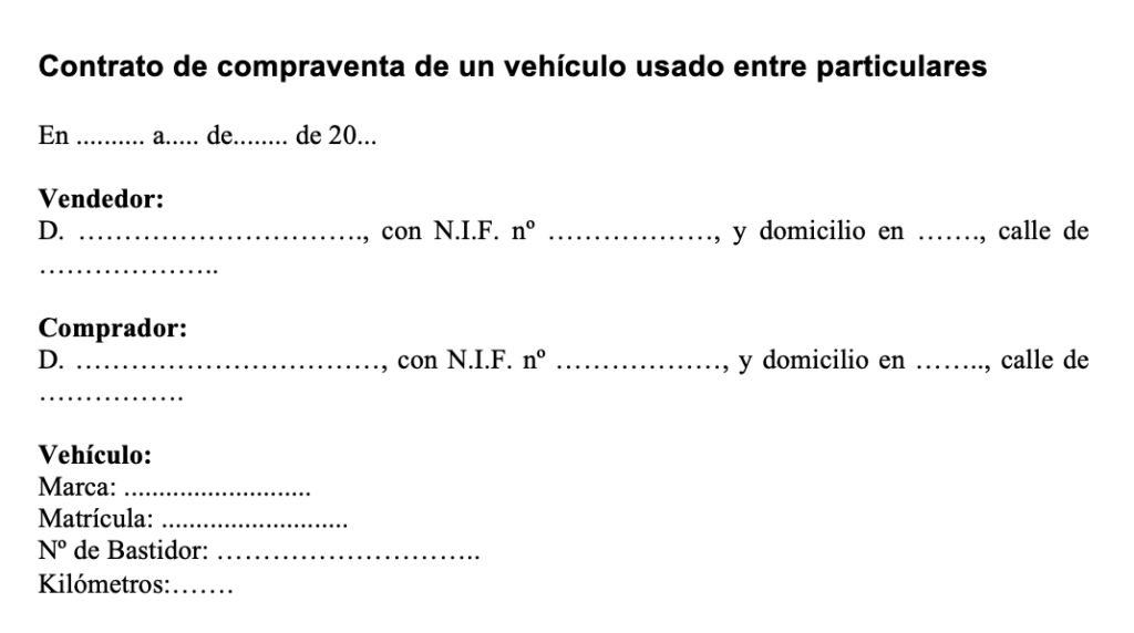 Modelo de contrato de compraventa